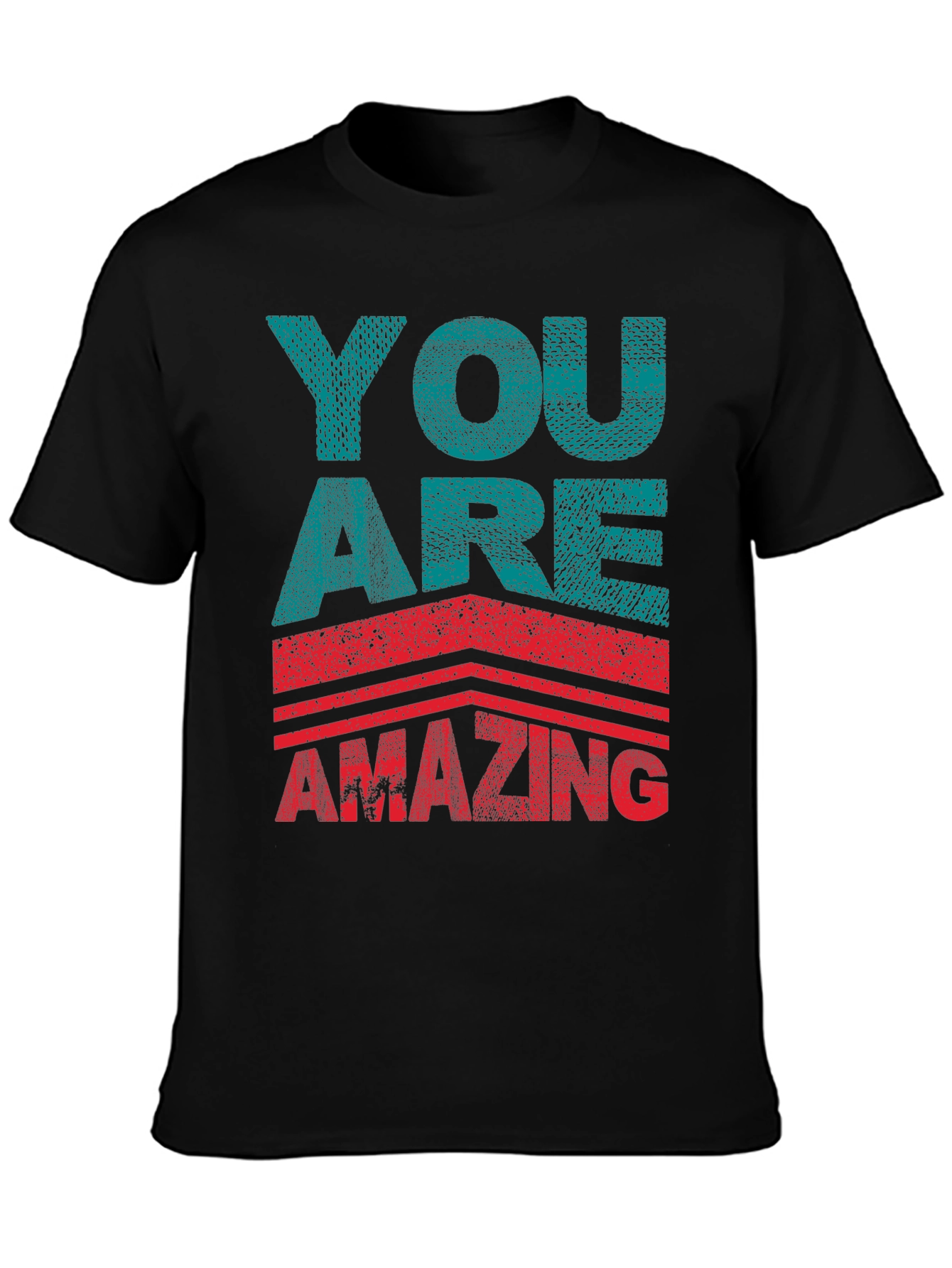 You Are Amazing Graphic Print Black T-Shirt