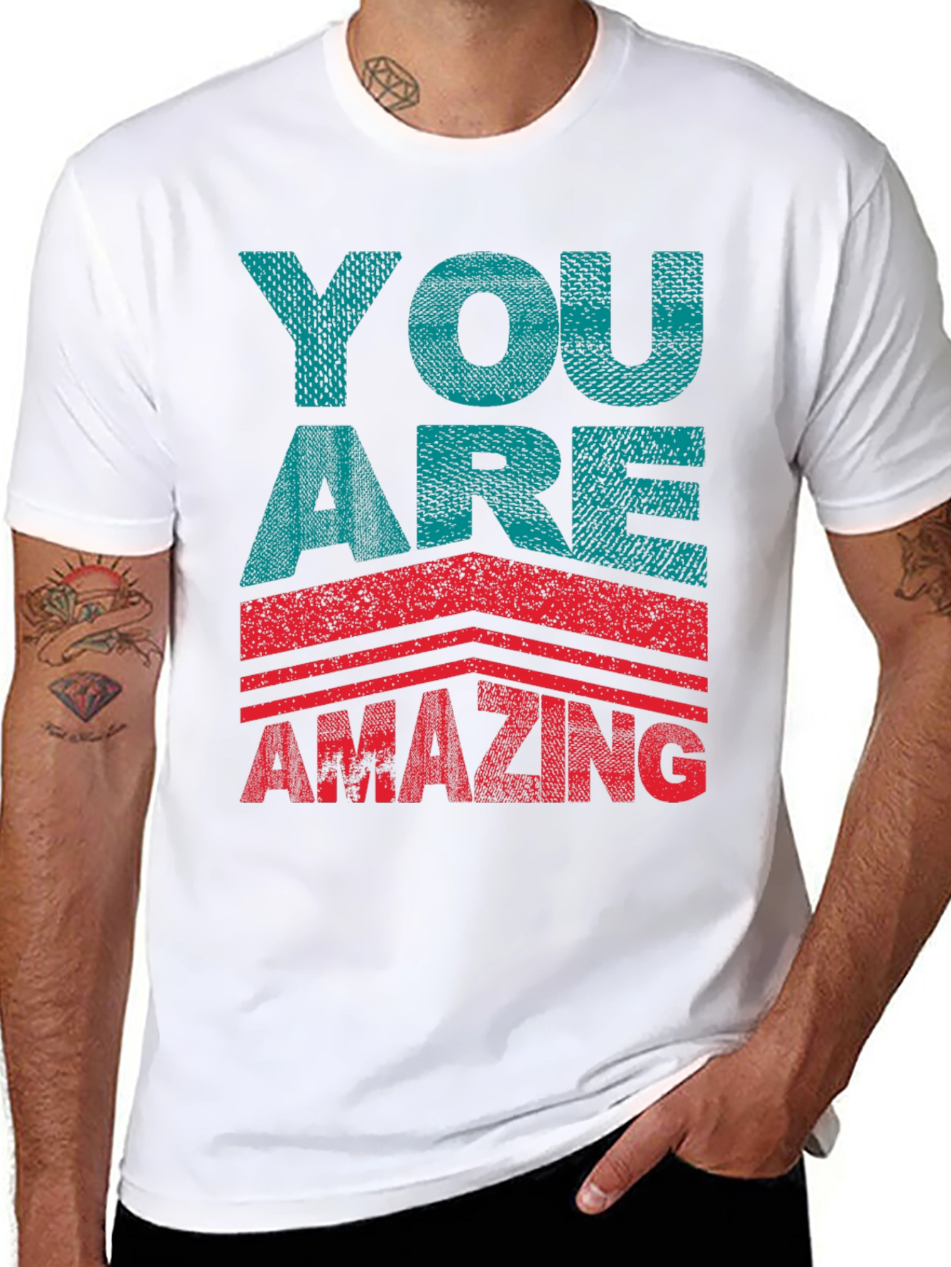 You Are Amazing Graphic Print Black T-Shirt
