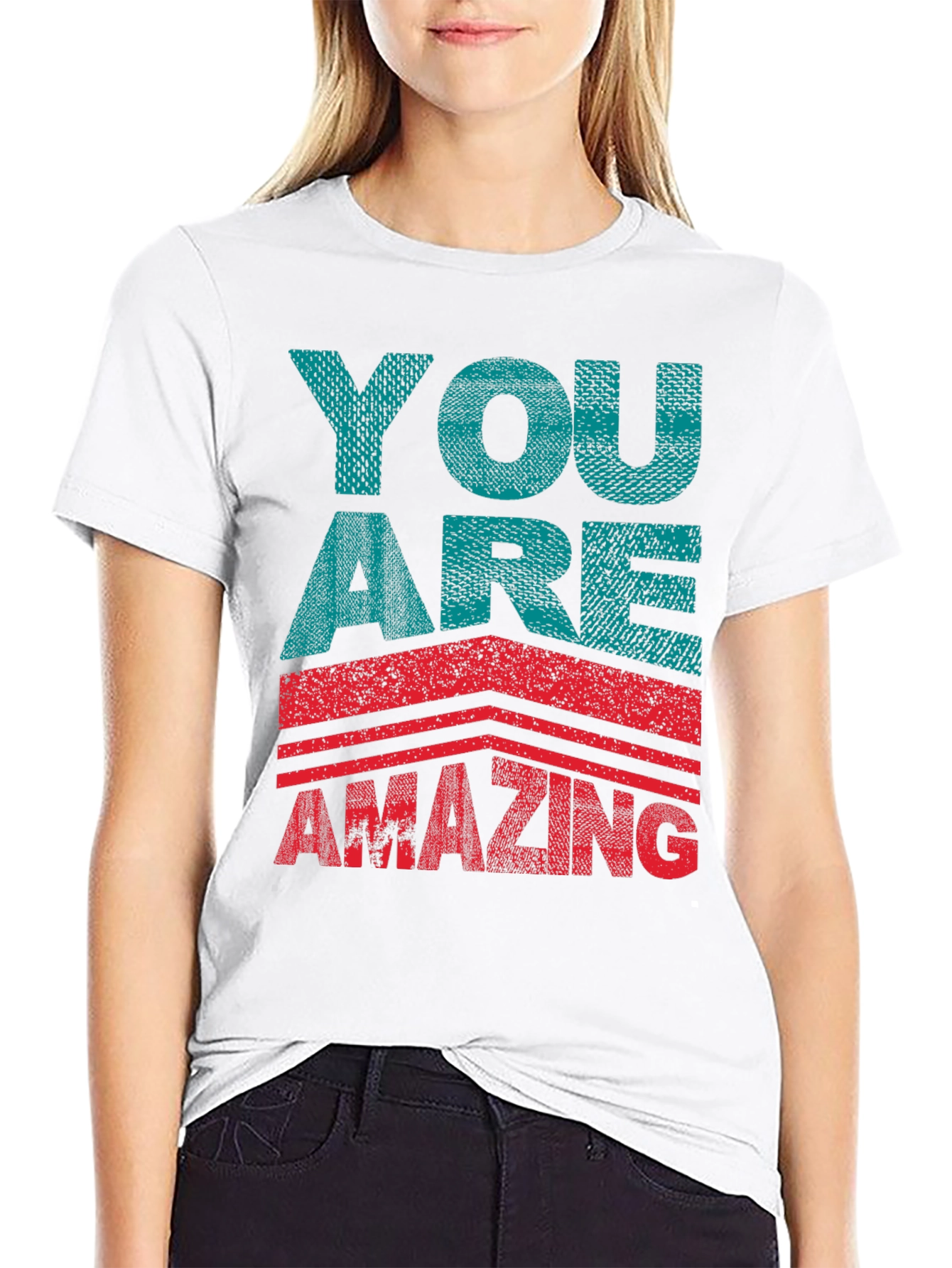 You Are Amazing Graphic Print Black T-Shirt