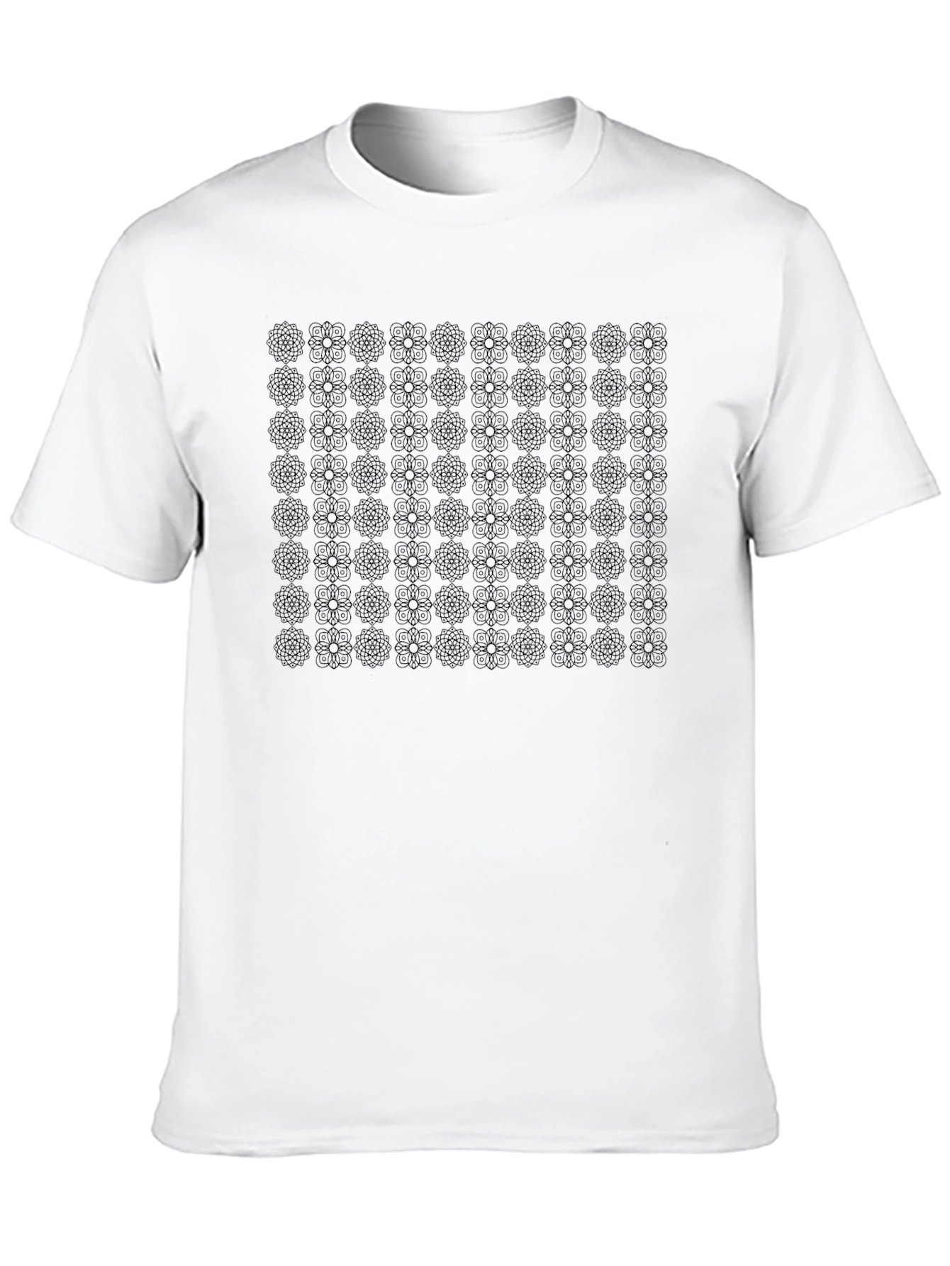 Patterned Black T-Shirt - Modern Geometric Design