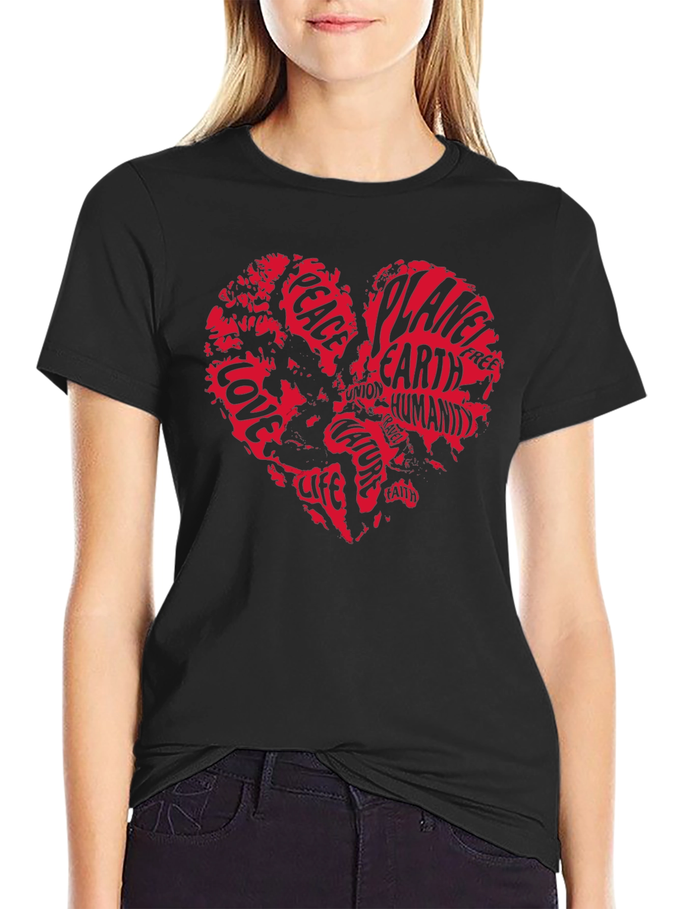 Love Earth Tee - Planet Peace Heart Graphic T-Shirt