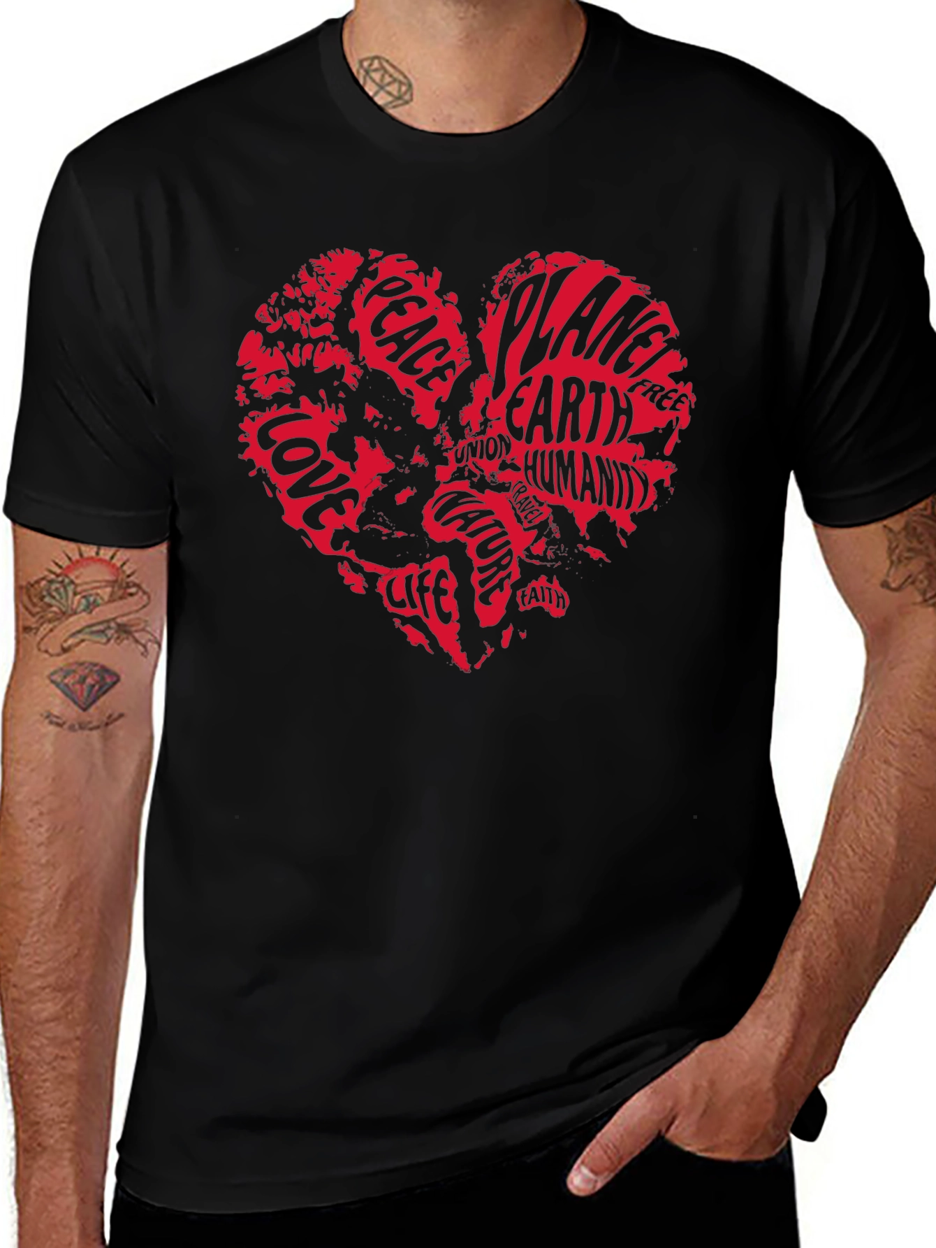 Love Earth Tee - Planet Peace Heart Graphic T-Shirt