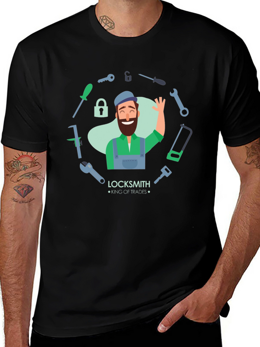 Locksmith King of Trades Black T-Shirt