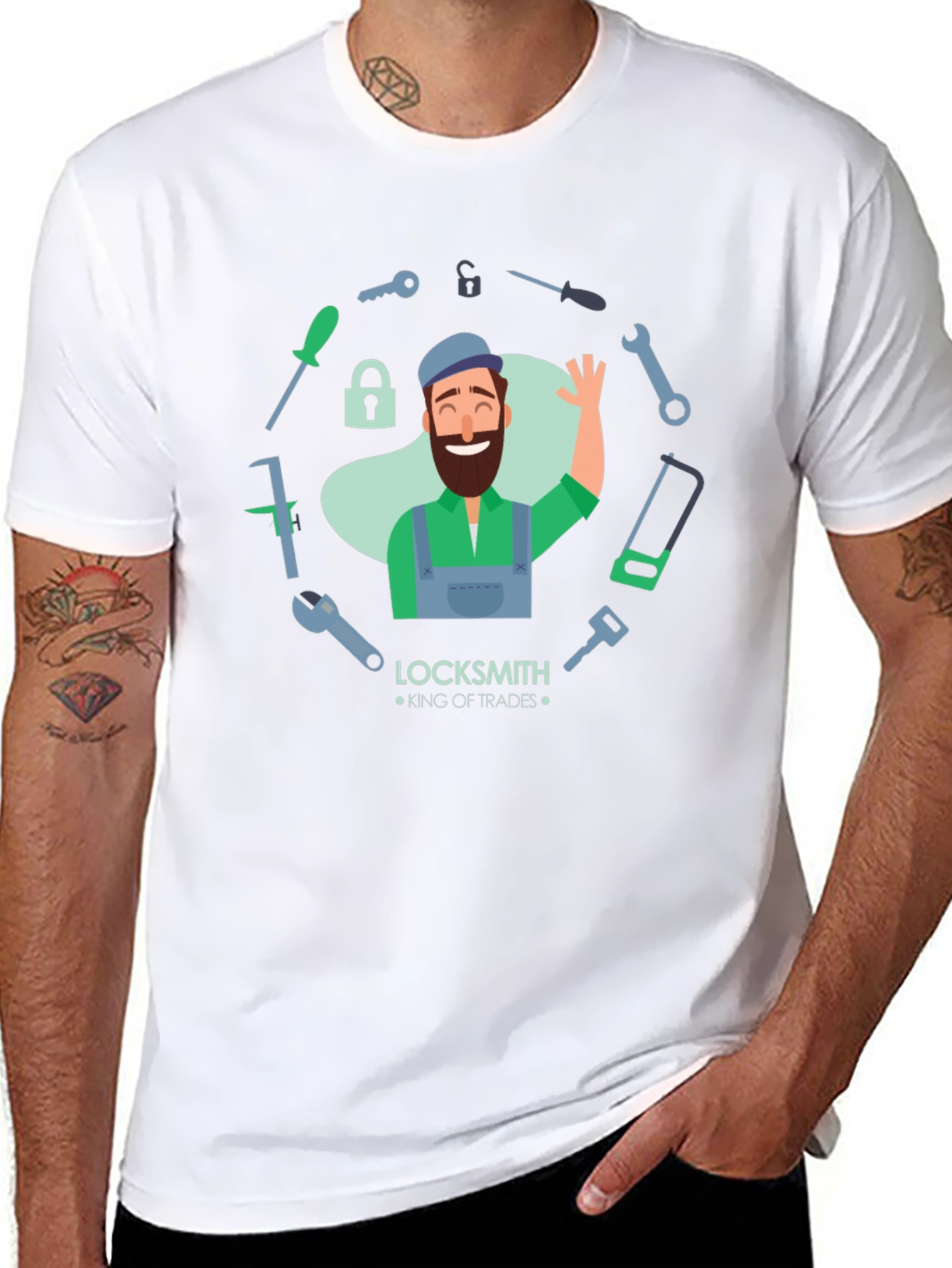 Locksmith King of Trades Black T-Shirt