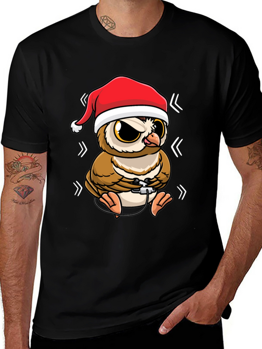 Gamer Owl Christmas T-Shirt - Holiday Fun