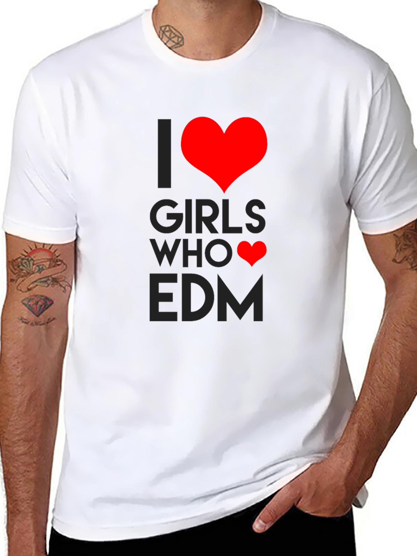 I Heart Girls Who EDM Black T-Shirt