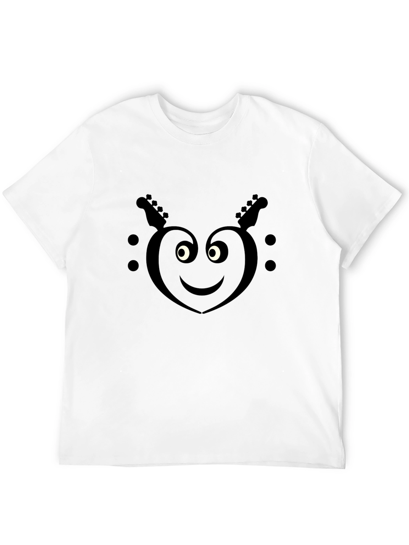 Heart Guitar Smile Black T-Shirt
