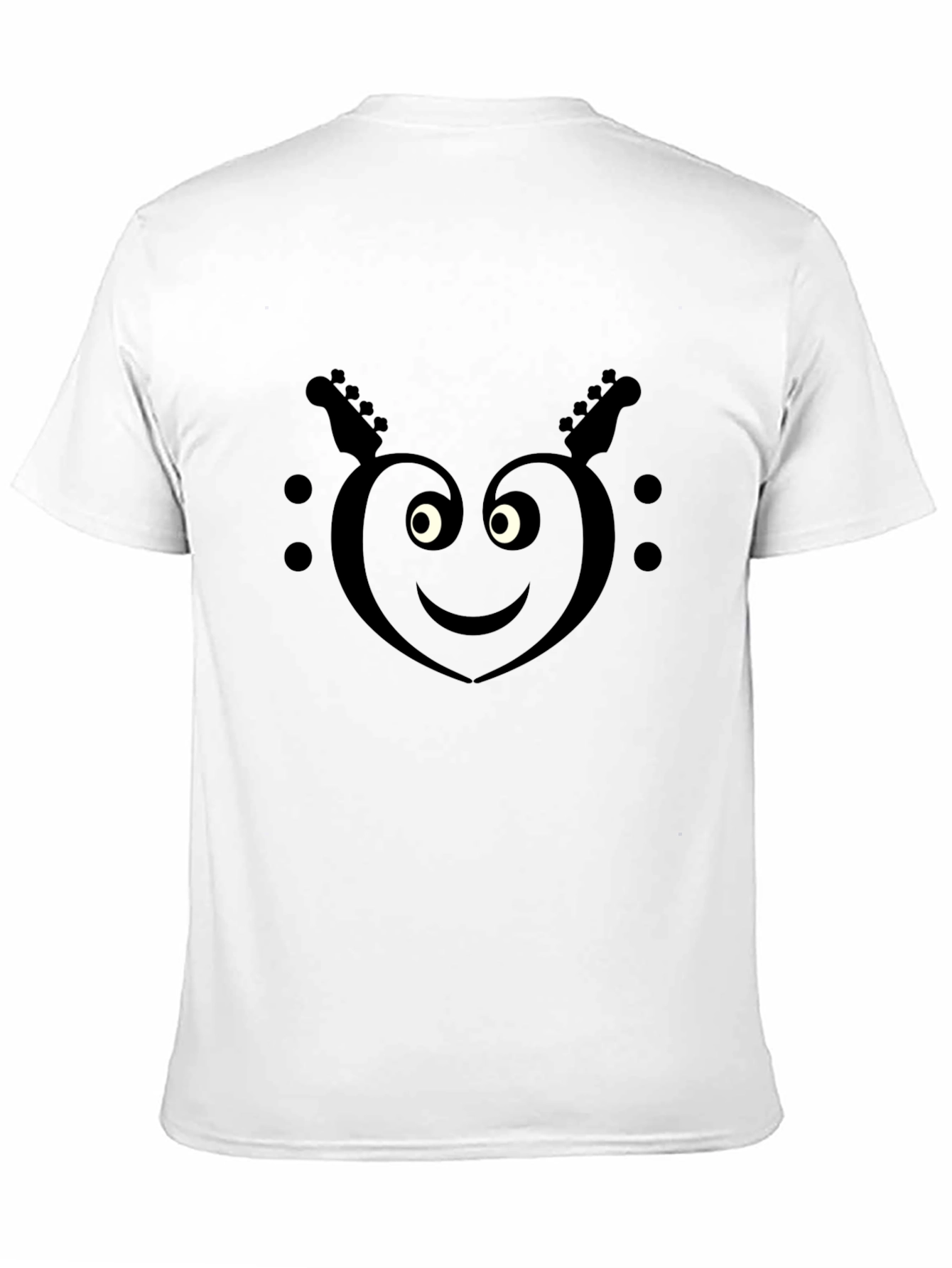 Heart Guitar Smile Black T-Shirt