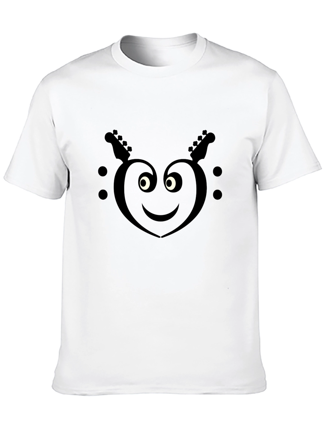 Heart Guitar Smile Black T-Shirt