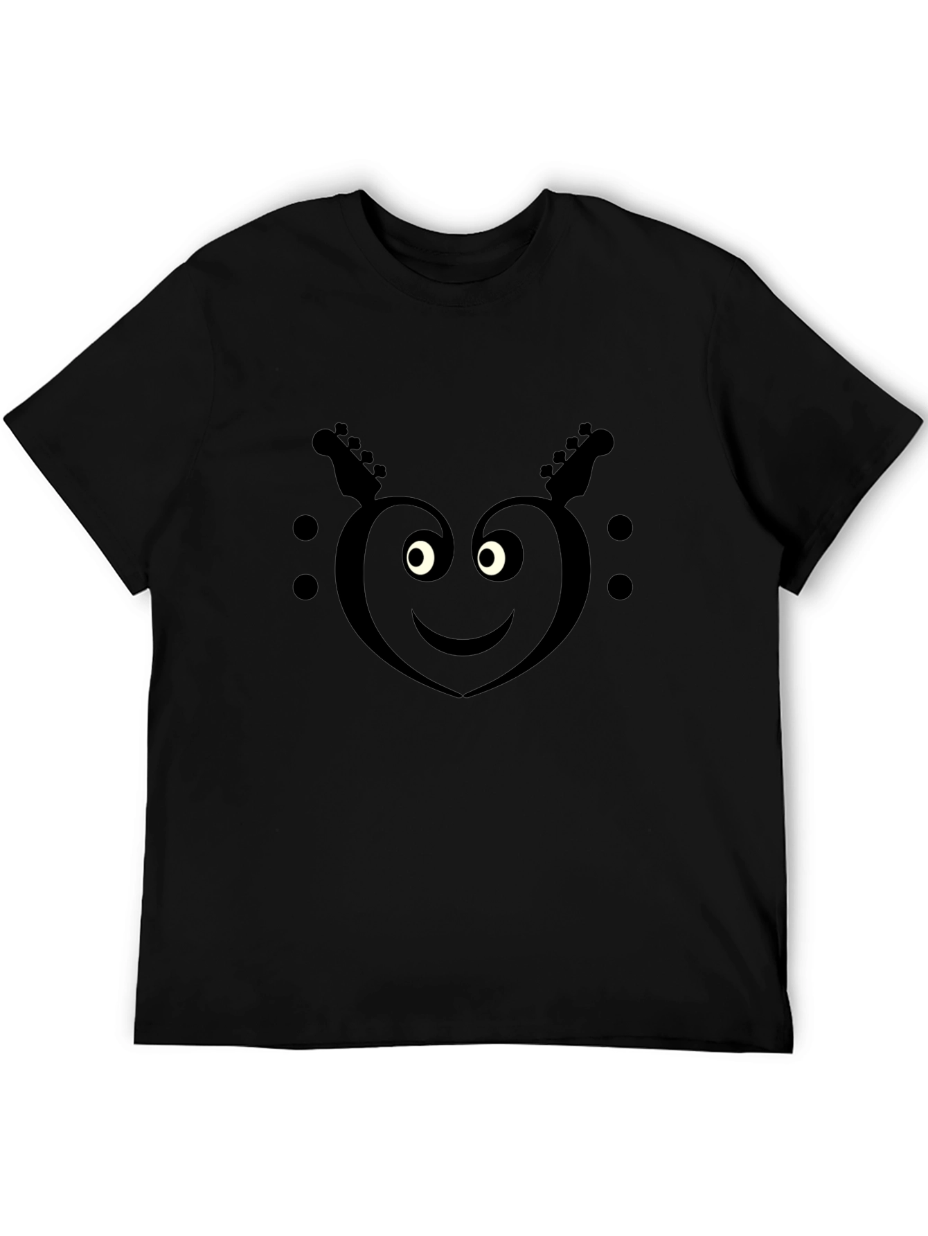 Heart Guitar Smile Black T-Shirt