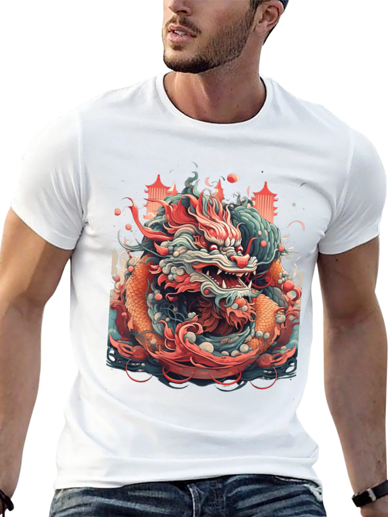 Dragon Graphic T-Shirt - Bold Asian Design