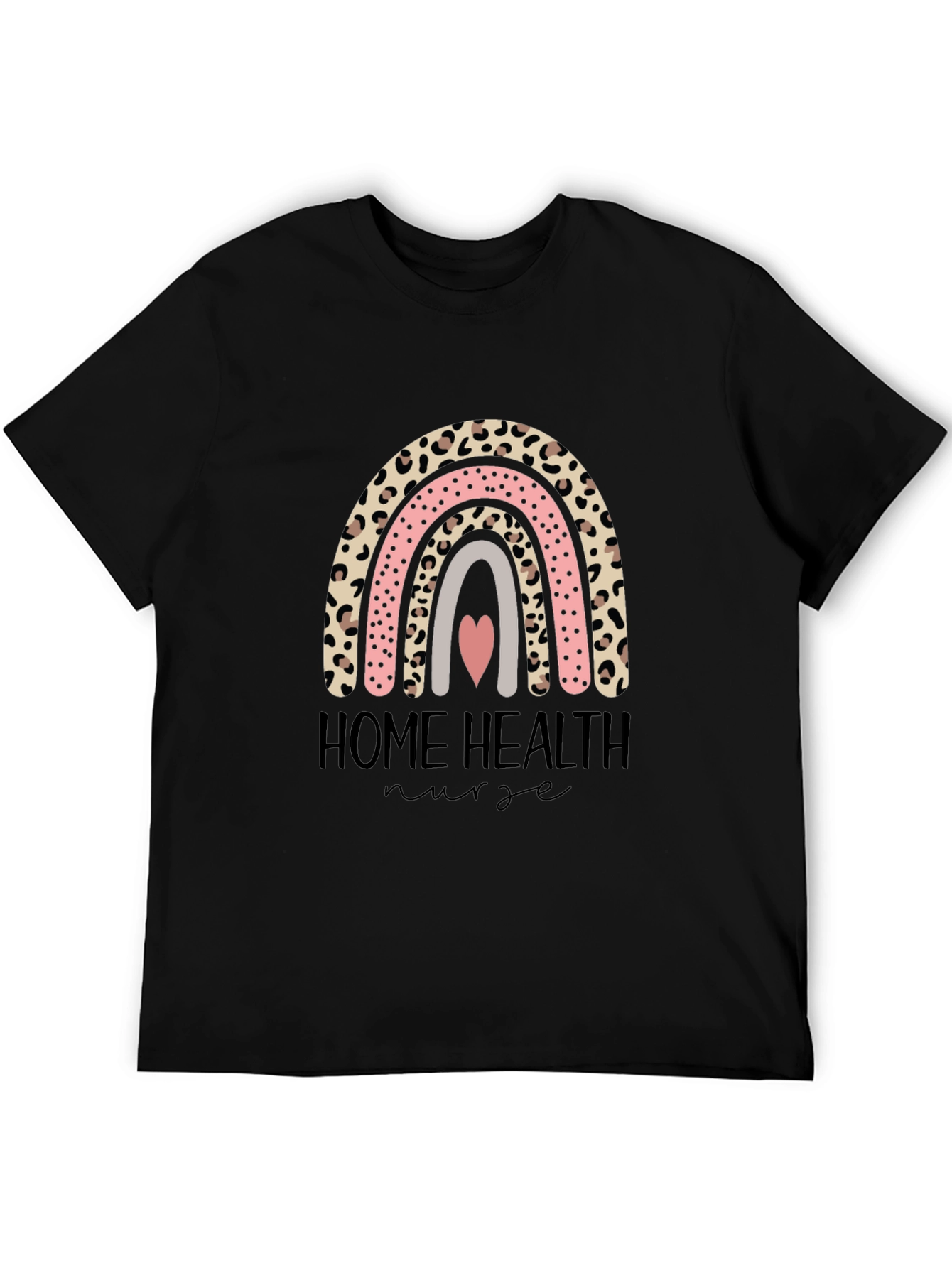 Home Health Nurse Rainbow Graphic T-Shirt