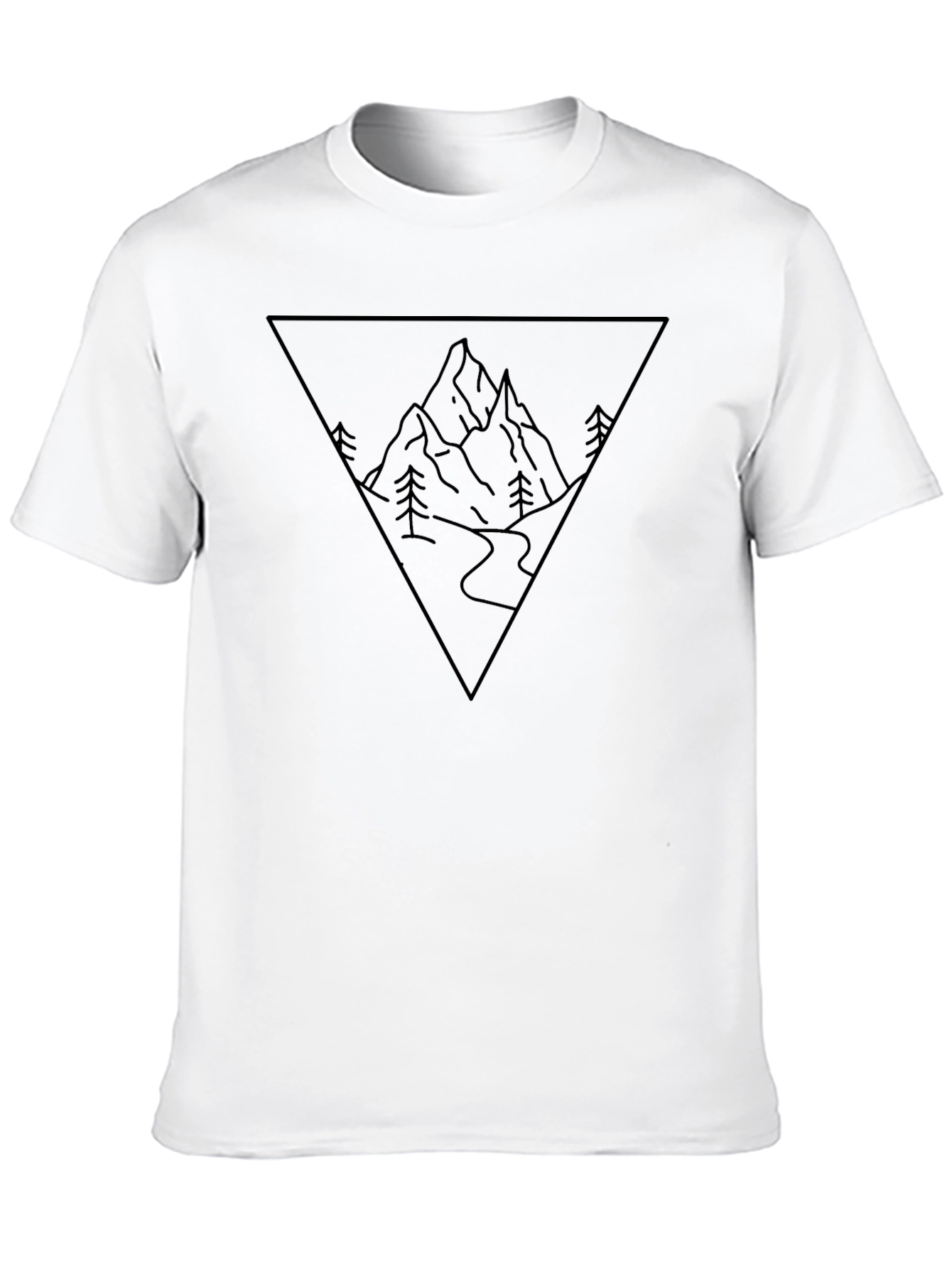 Minimalist Mountain Graphic T-Shirt - Black