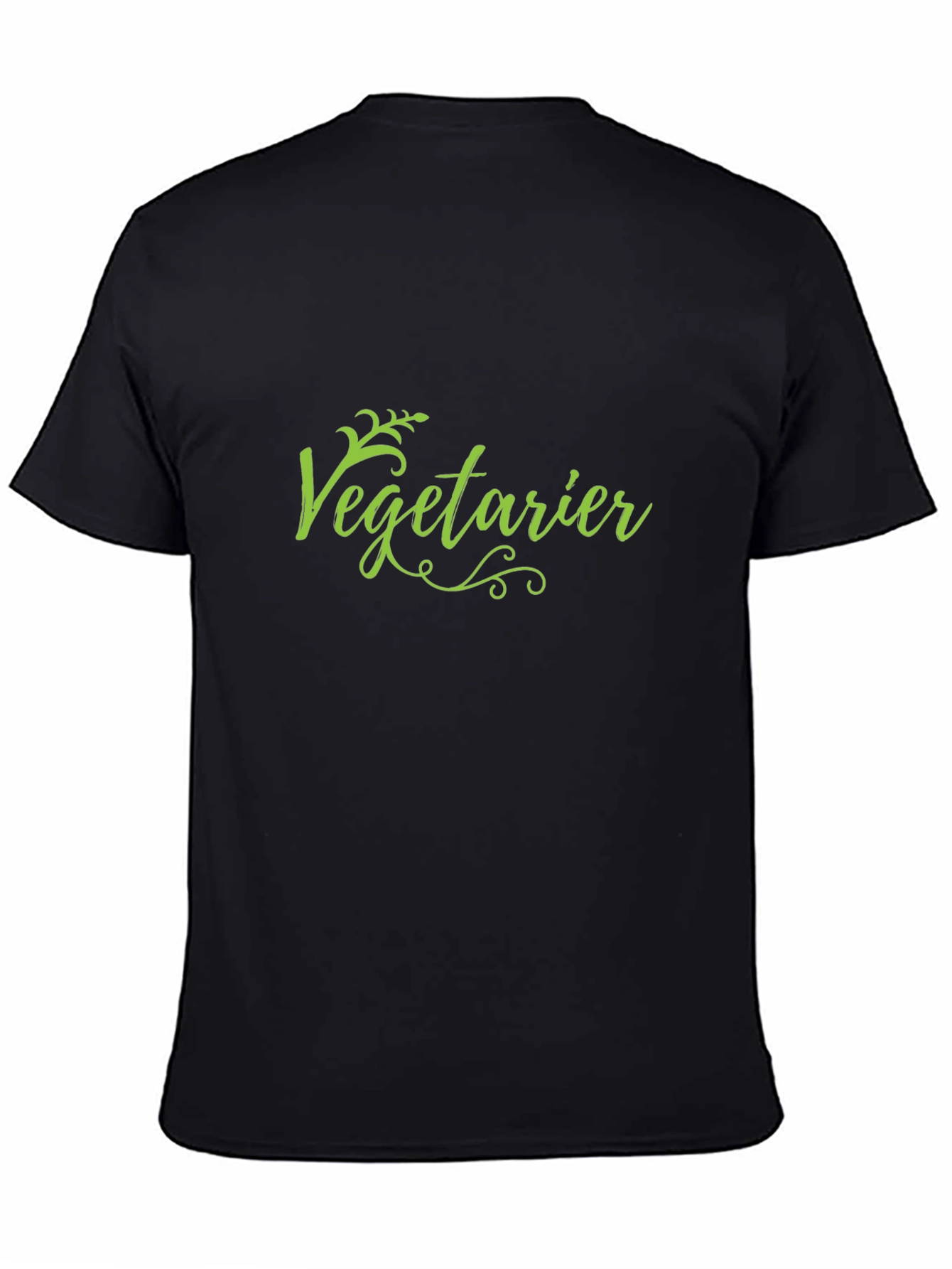 Vegetarier Green Text Black T-Shirt