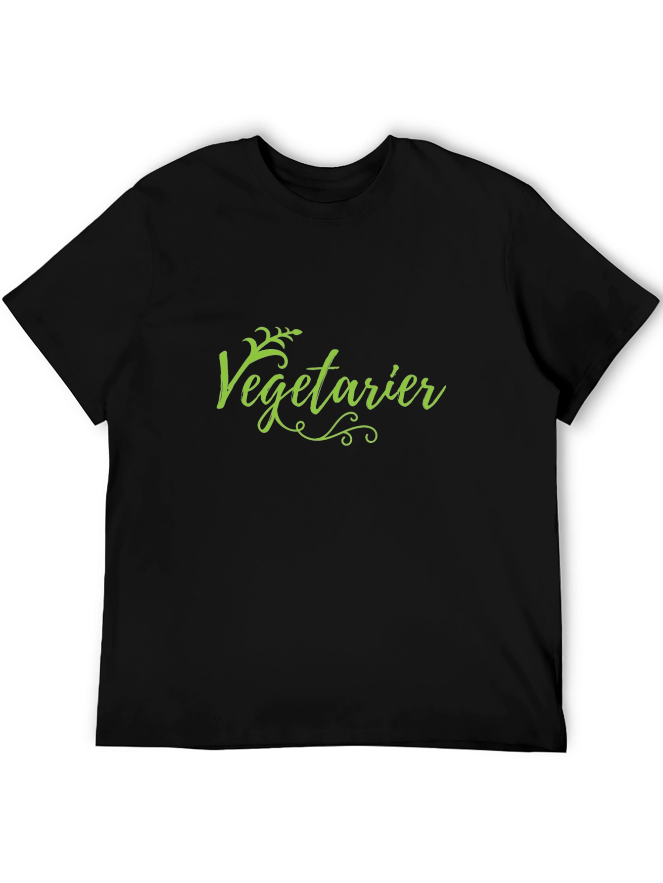 Vegetarier Green Text Black T-Shirt