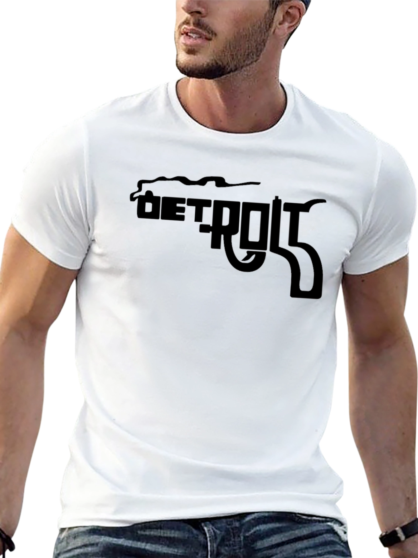 Detroit Gun Graphic Black T-Shirt