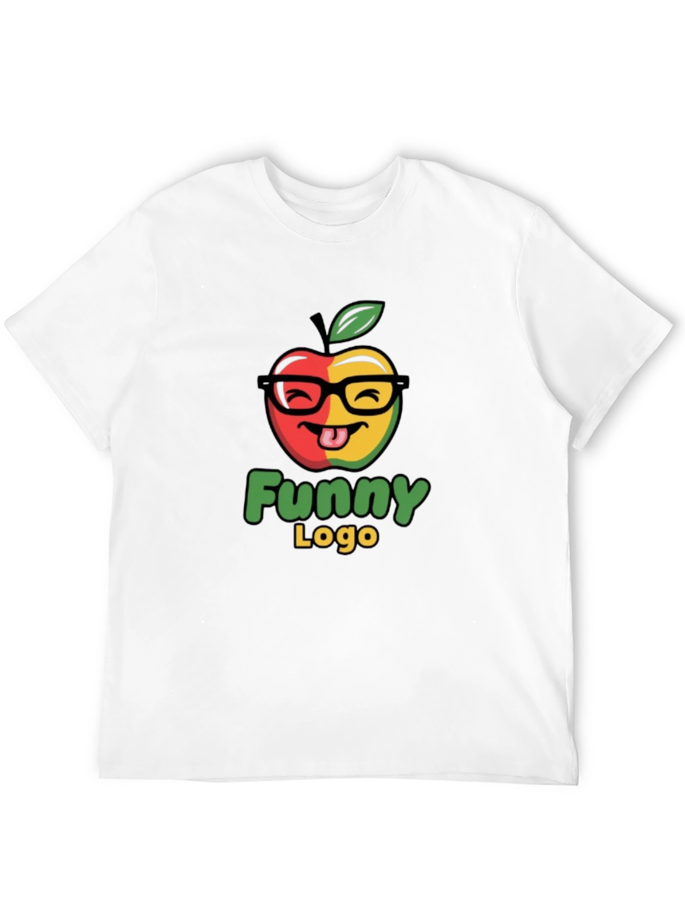 Funny Apple Logo Black T-Shirt