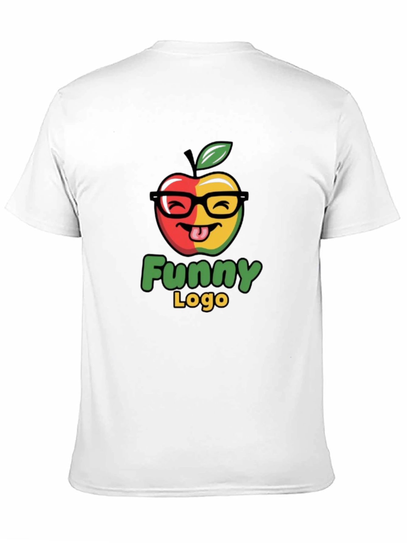 Funny Apple Logo Black T-Shirt