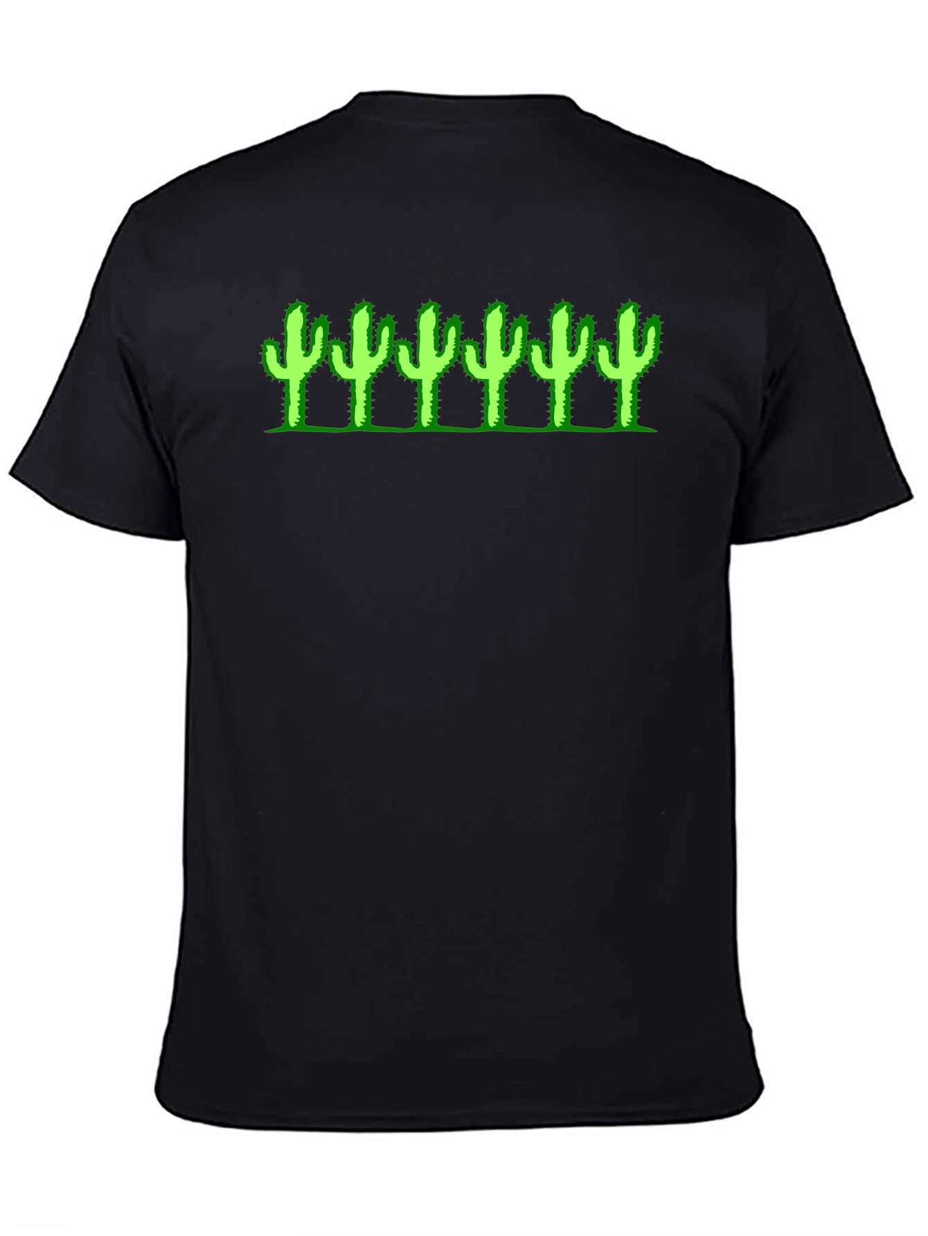 Cactus Graphic Tee - Black Cotton T-Shirt