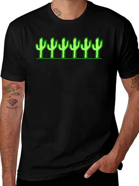 Cactus Graphic Tee - Black Cotton T-Shirt