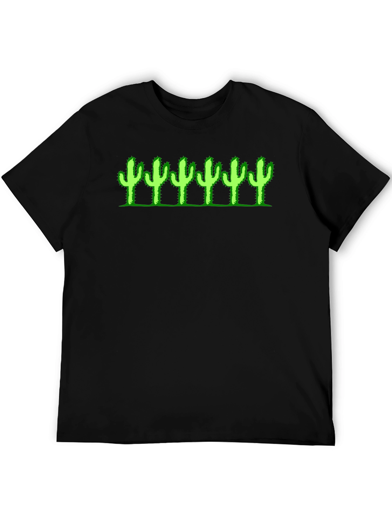 Cactus Graphic Tee - Black Cotton T-Shirt