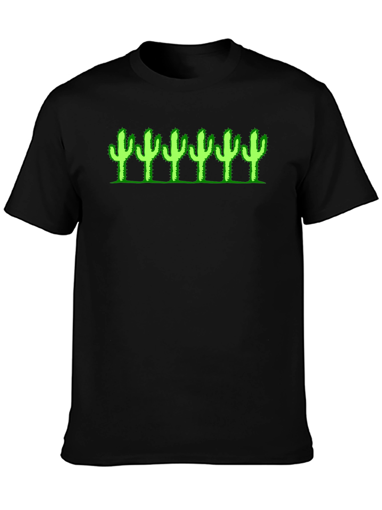 Cactus Graphic Tee - Black Cotton T-Shirt
