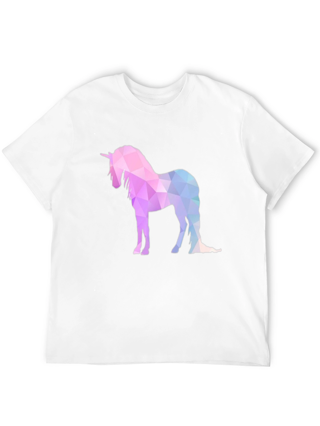 Geometric Unicorn Graphic T-Shirt - Black