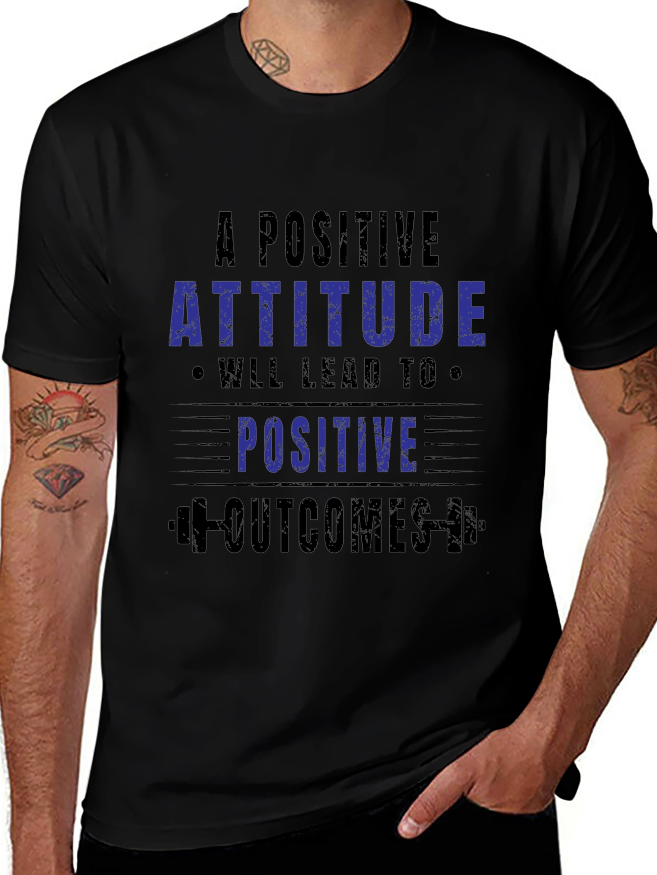 Positive Attitude Graphic T-Shirt - Motivational Tee