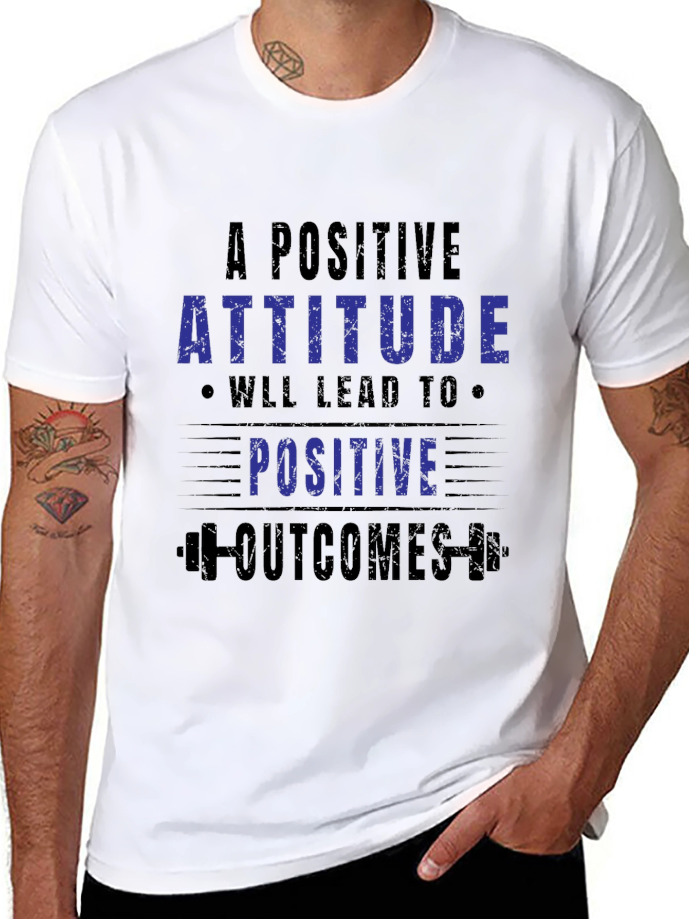 Positive Attitude Graphic T-Shirt - Motivational Tee