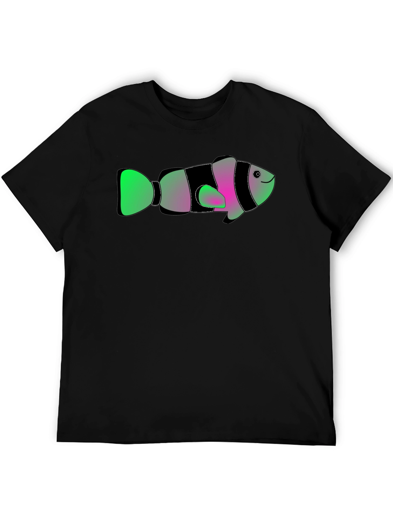 Funky Fish Graphic Tee - Soft Black Cotton T-Shirt