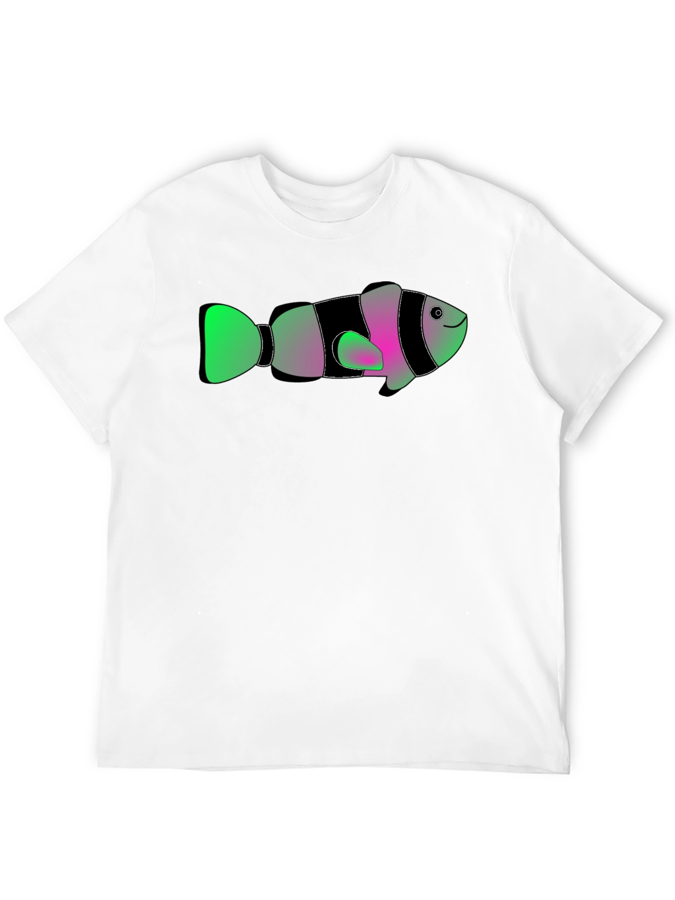Funky Fish Graphic Tee - Soft Black Cotton T-Shirt