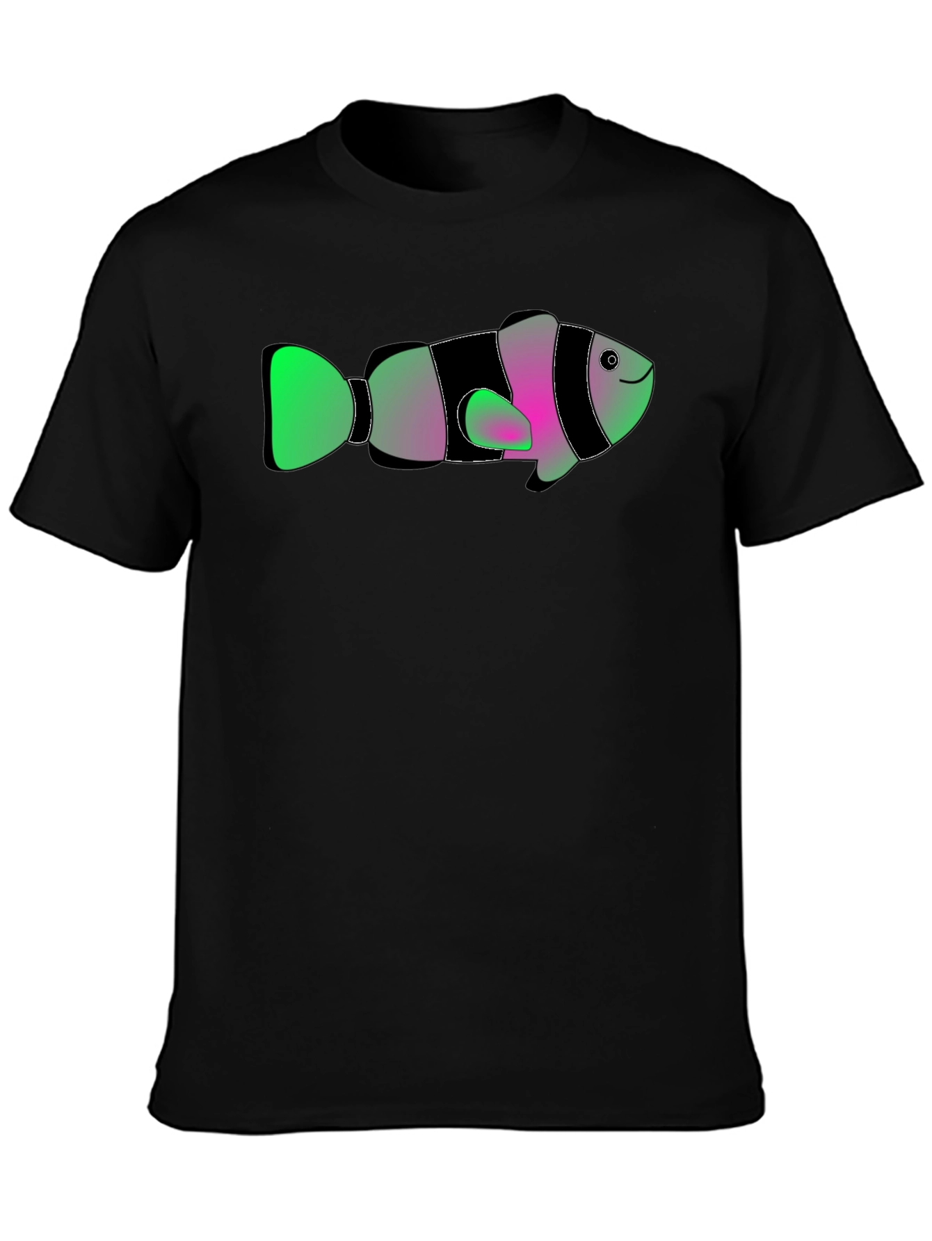 Funky Fish Graphic Tee - Soft Black Cotton T-Shirt