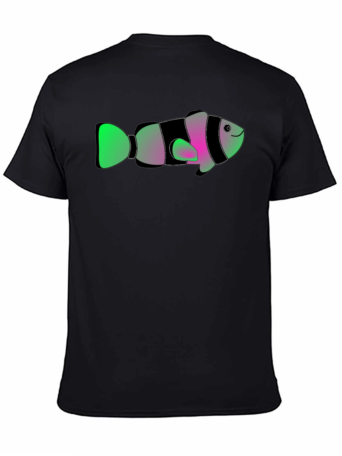 Funky Fish Graphic Tee - Soft Black Cotton T-Shirt