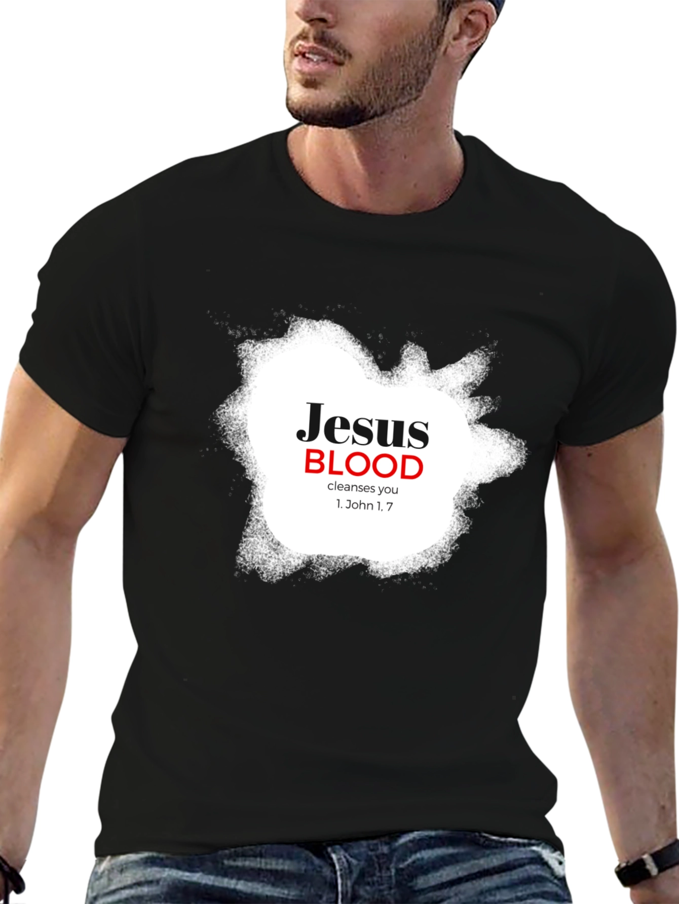 Jesus Blood Cleanses You Black T-Shirt
