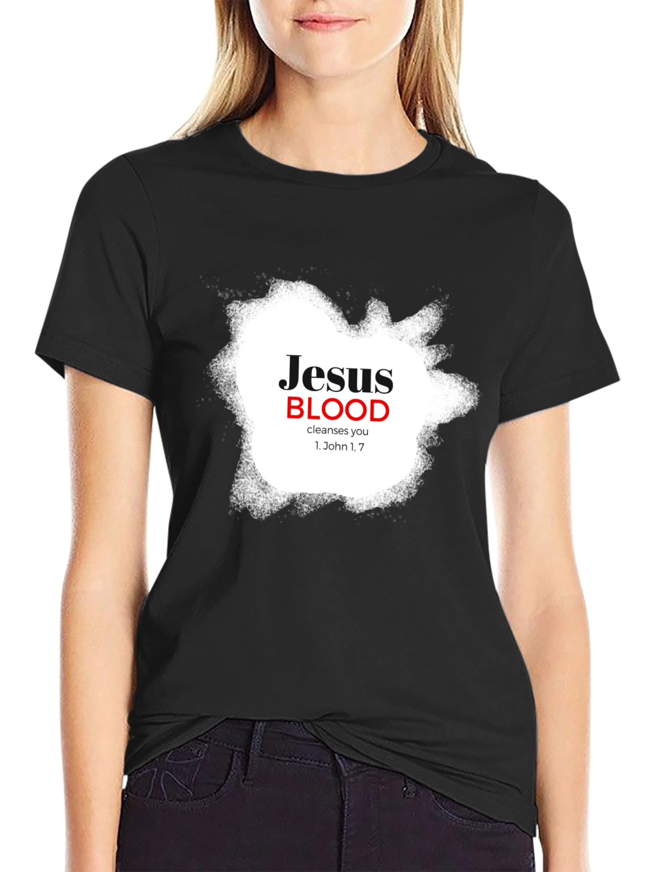 Jesus Blood Cleanses You Black T-Shirt