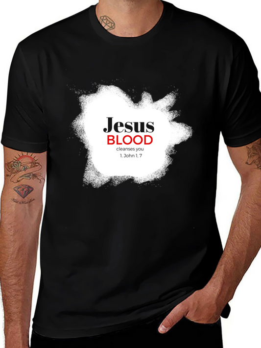 Jesus Blood Cleanses You Black T-Shirt