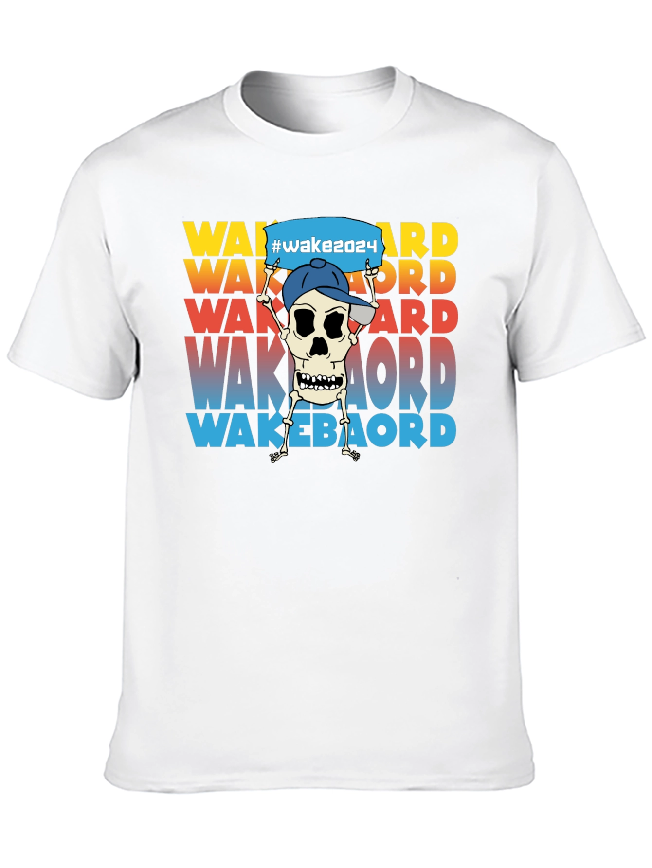 Wakeboard Skeleton Graphic T-Shirt - Unisex Tee