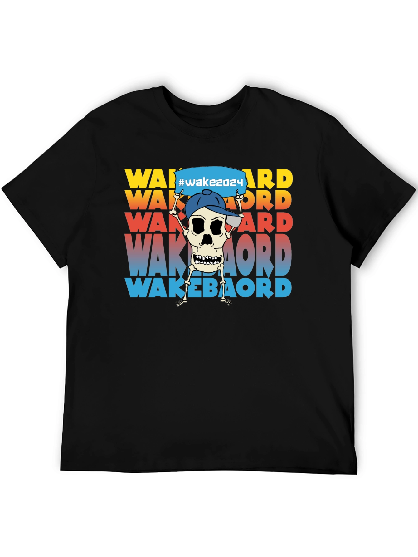 Wakeboard Skeleton Graphic T-Shirt - Unisex Tee