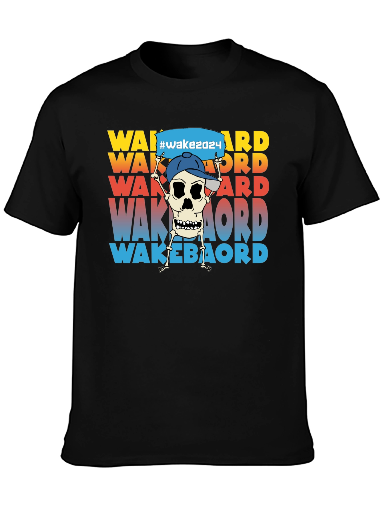 Wakeboard Skeleton Graphic T-Shirt - Unisex Tee