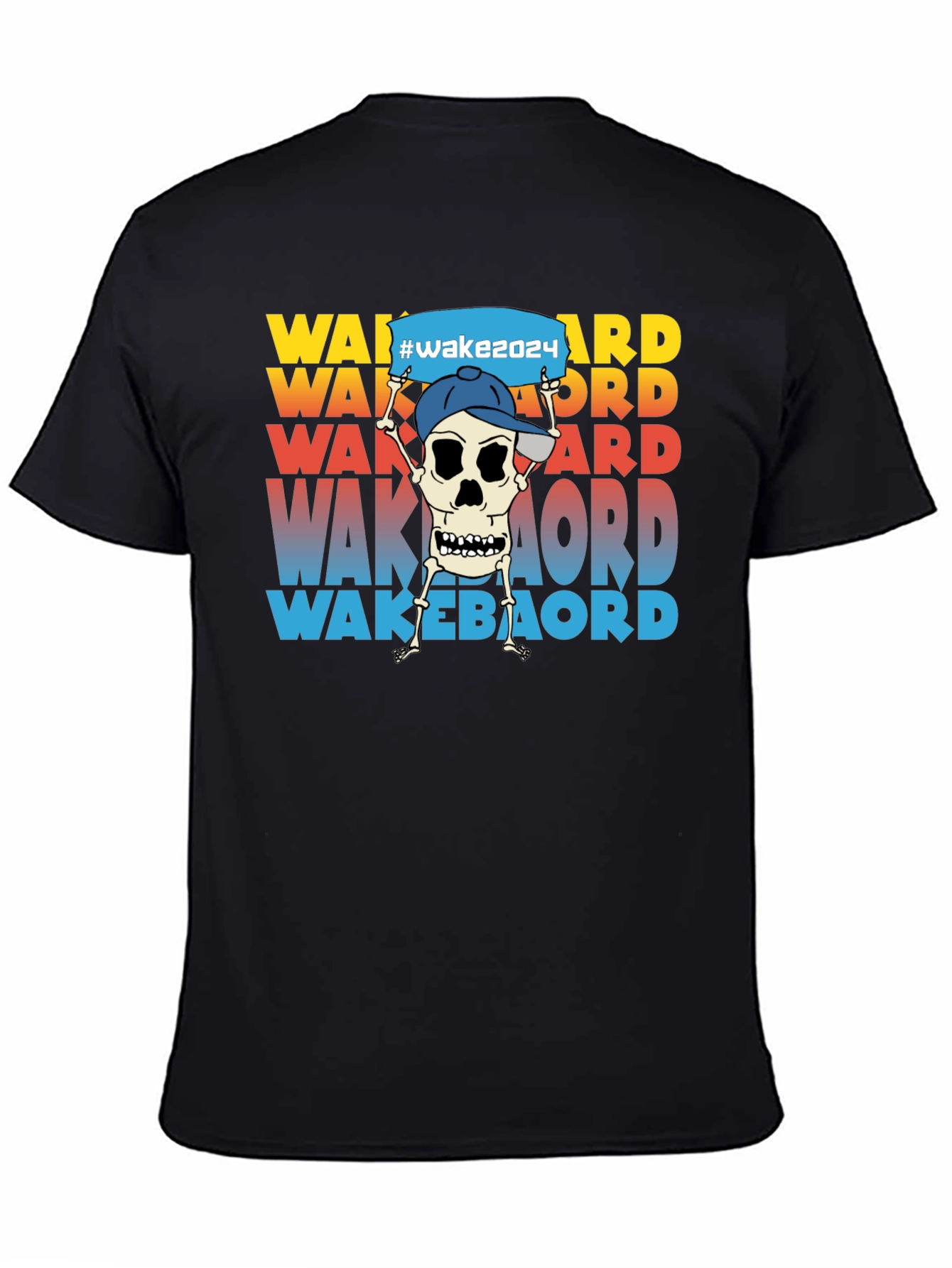 Wakeboard Skeleton Graphic T-Shirt - Unisex Tee