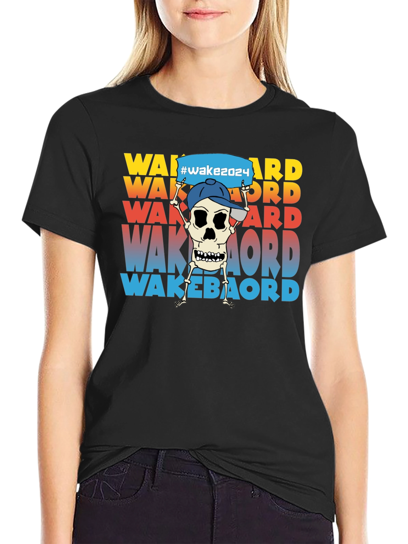 Wakeboard Skeleton Graphic T-Shirt - Unisex Tee