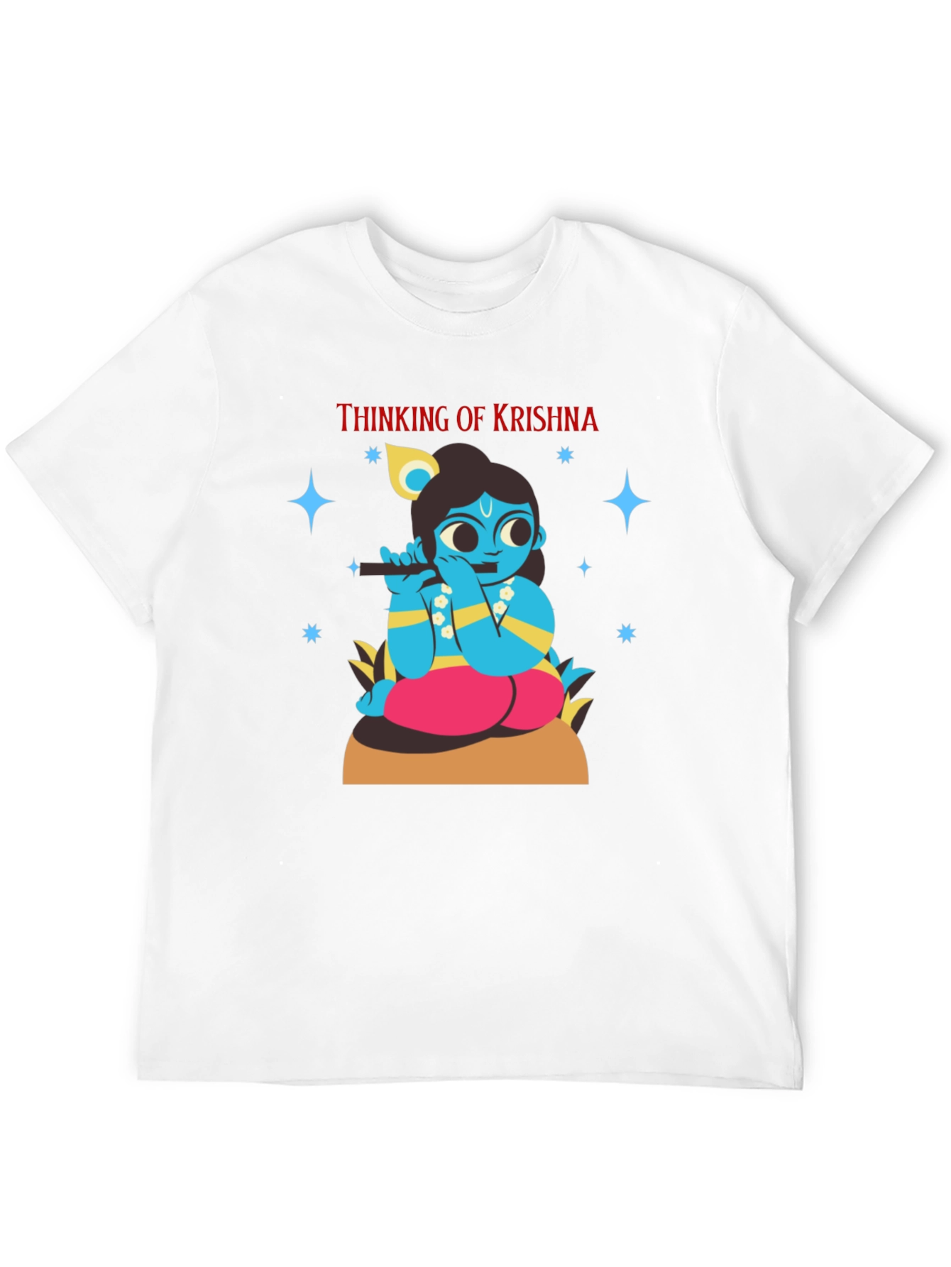 Thinking of Krishna T-Shirt Black Cotton Blend