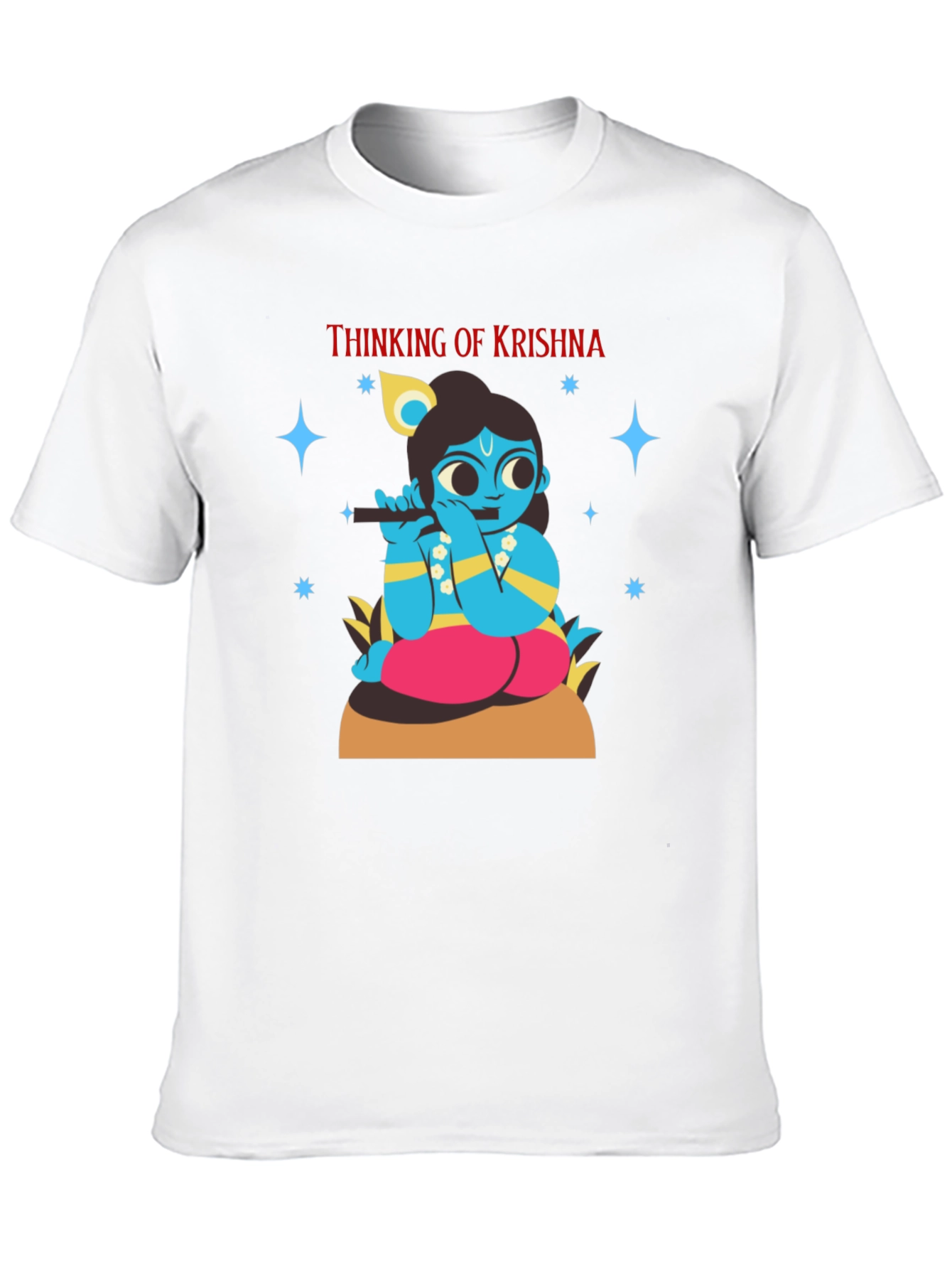 Thinking of Krishna T-Shirt Black Cotton Blend