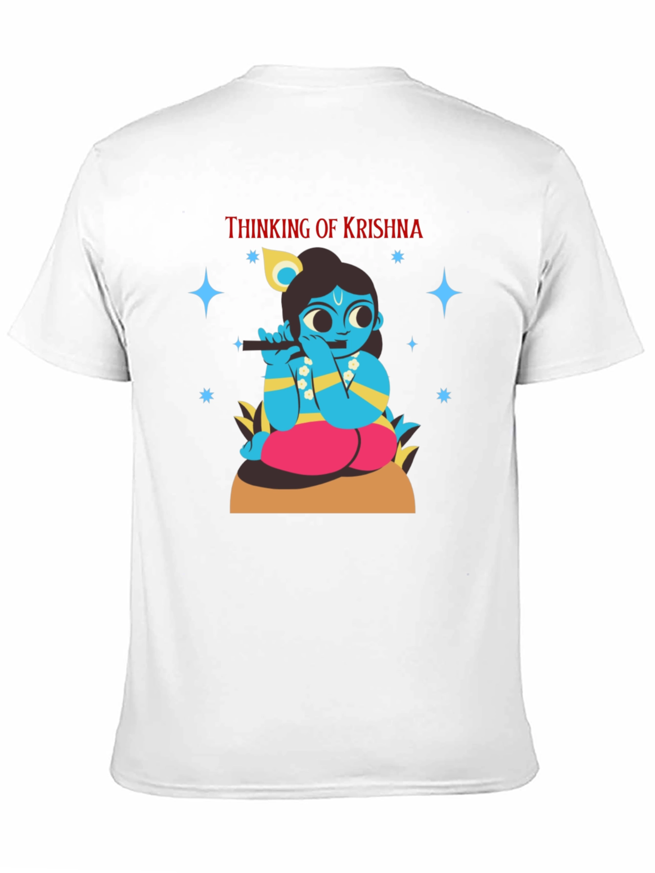 Thinking of Krishna T-Shirt Black Cotton Blend