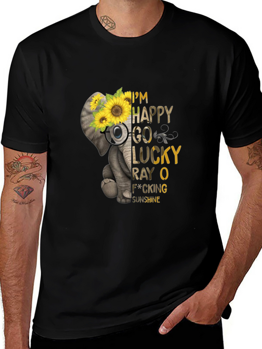 Elephant Sunflower Graphic Tee -  Lucky Sunshine T-Shirt