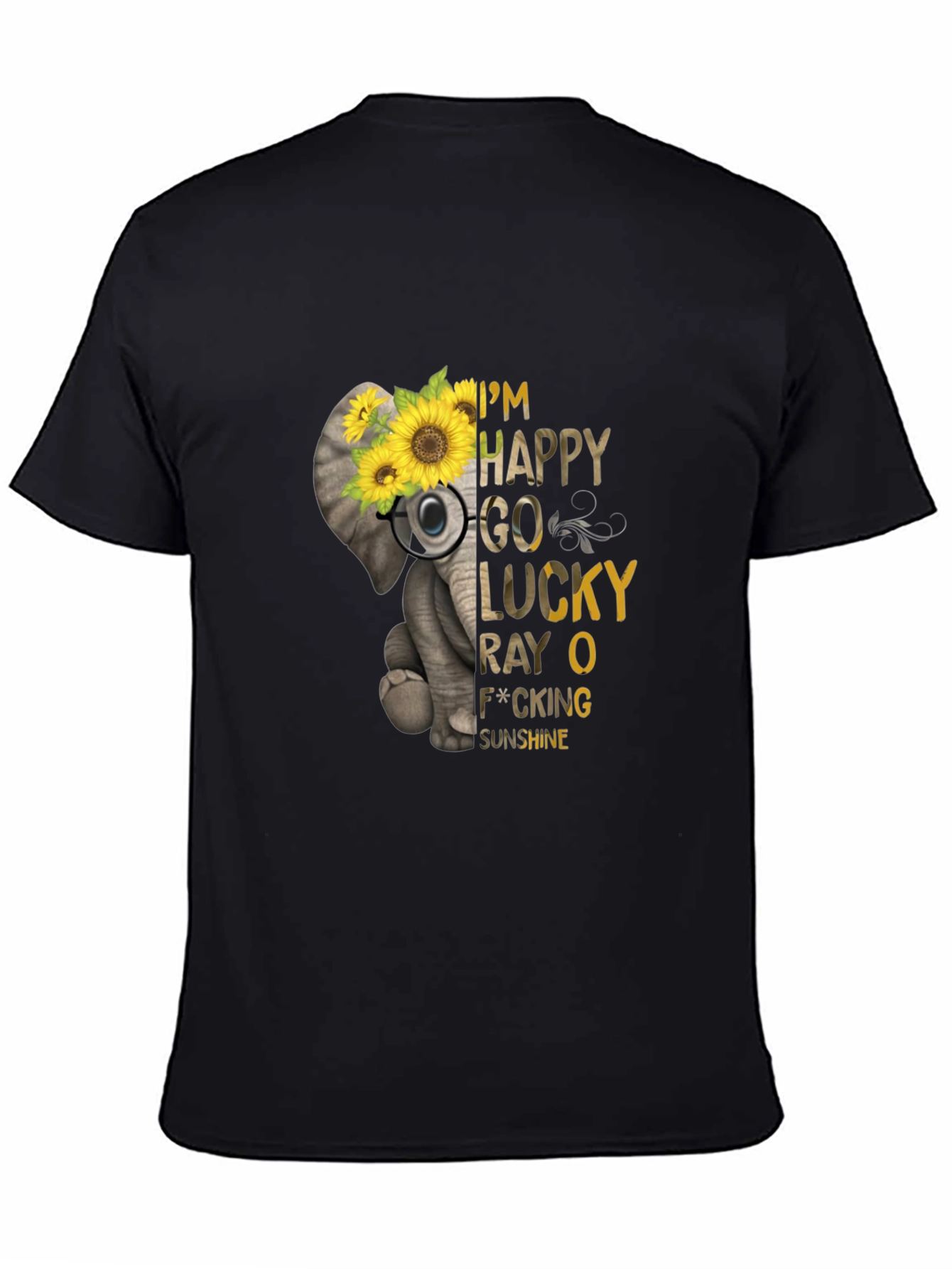 Elephant Sunflower Graphic Tee -  Lucky Sunshine T-Shirt