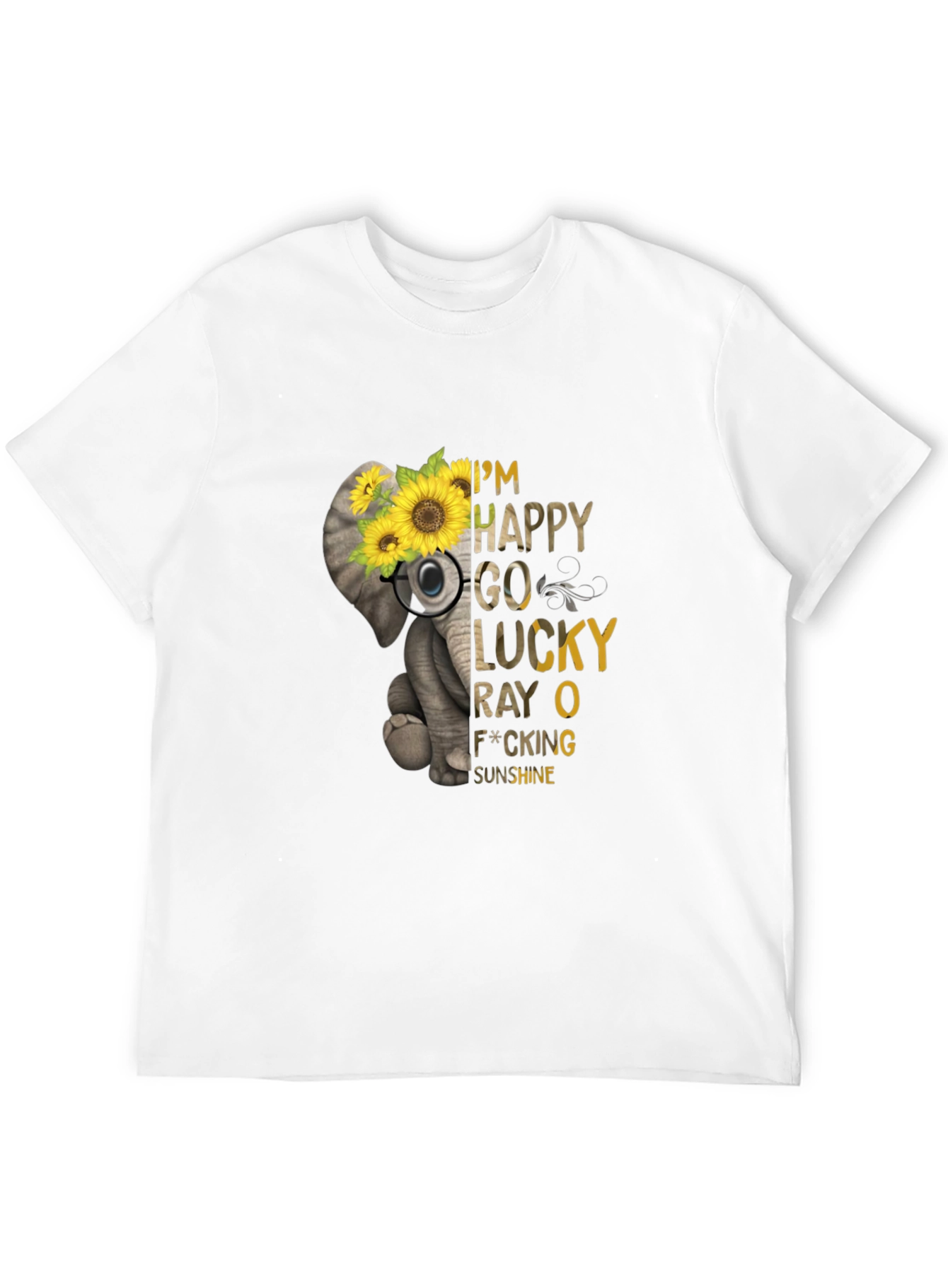 Elephant Sunflower Graphic Tee -  Lucky Sunshine T-Shirt