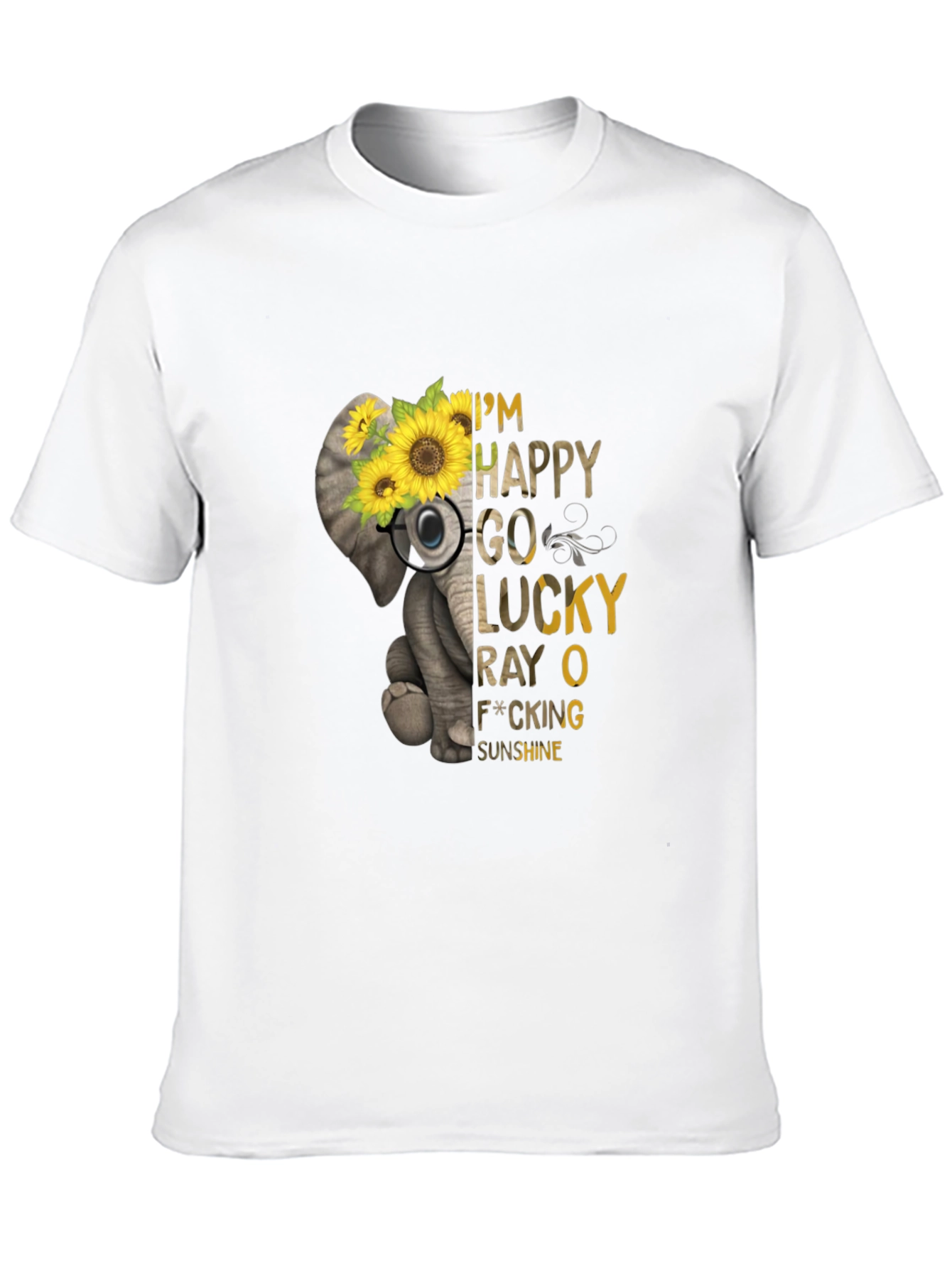 Elephant Sunflower Graphic Tee -  Lucky Sunshine T-Shirt