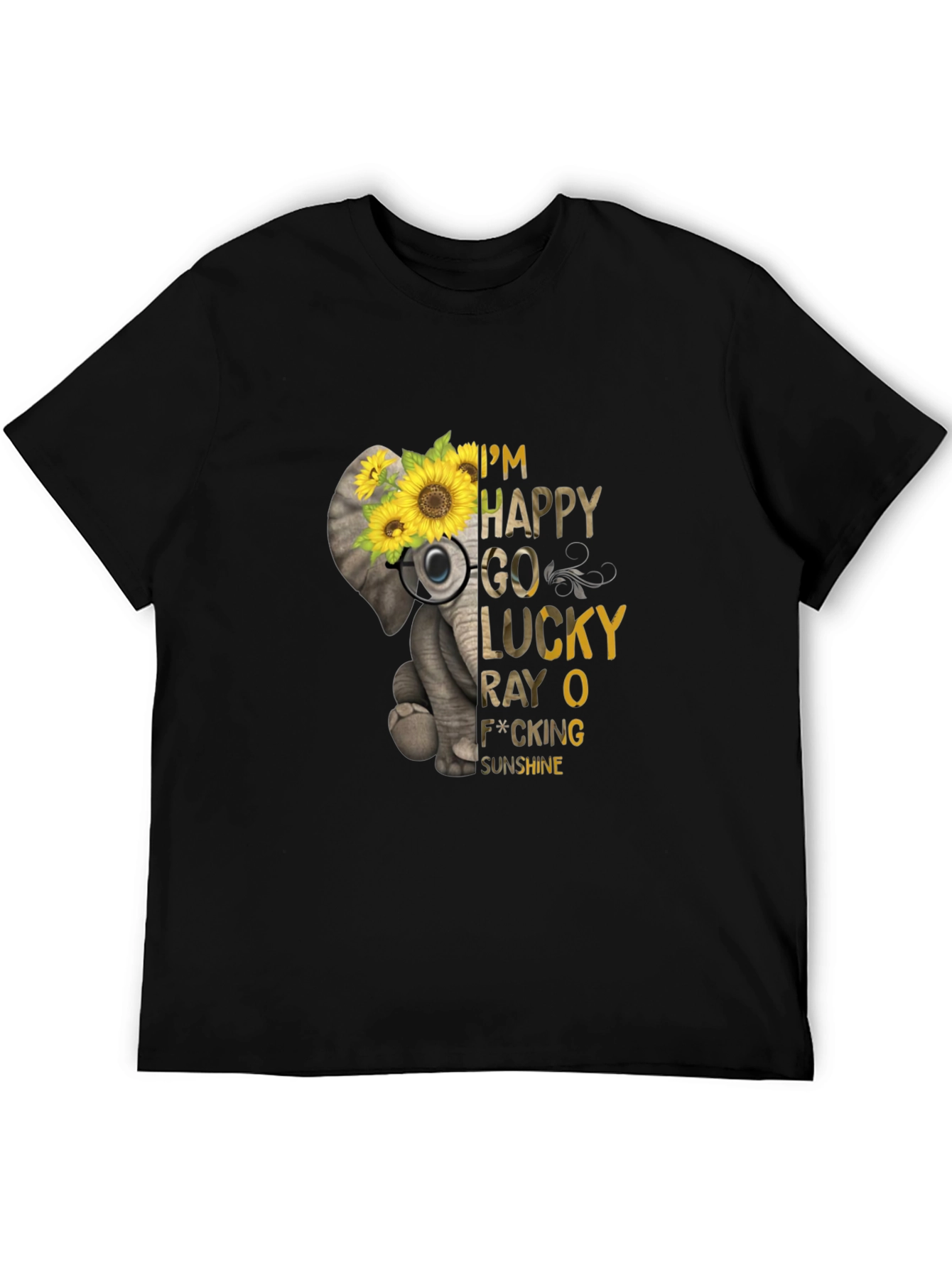 Elephant Sunflower Graphic Tee -  Lucky Sunshine T-Shirt