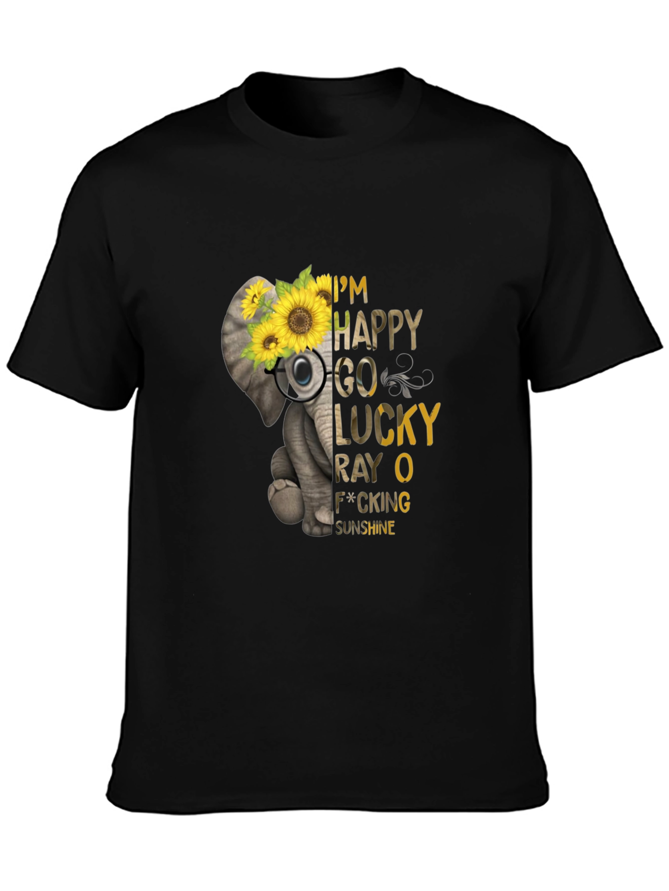 Elephant Sunflower Graphic Tee -  Lucky Sunshine T-Shirt
